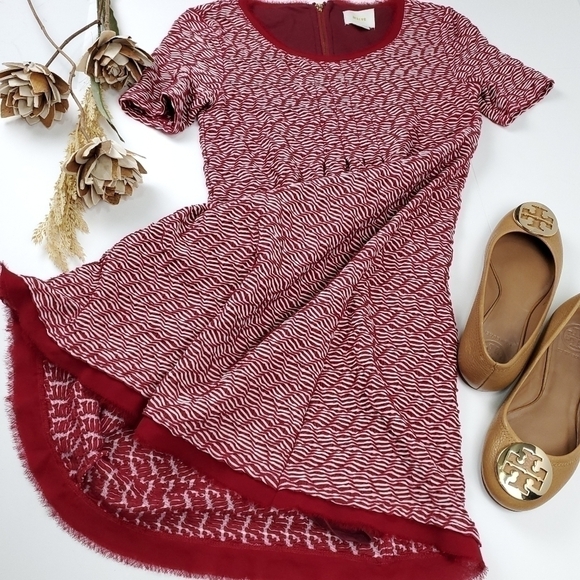 Anthropologie Maeve Red Thick Knit Weave Dress XSP - Picture 13 of 16